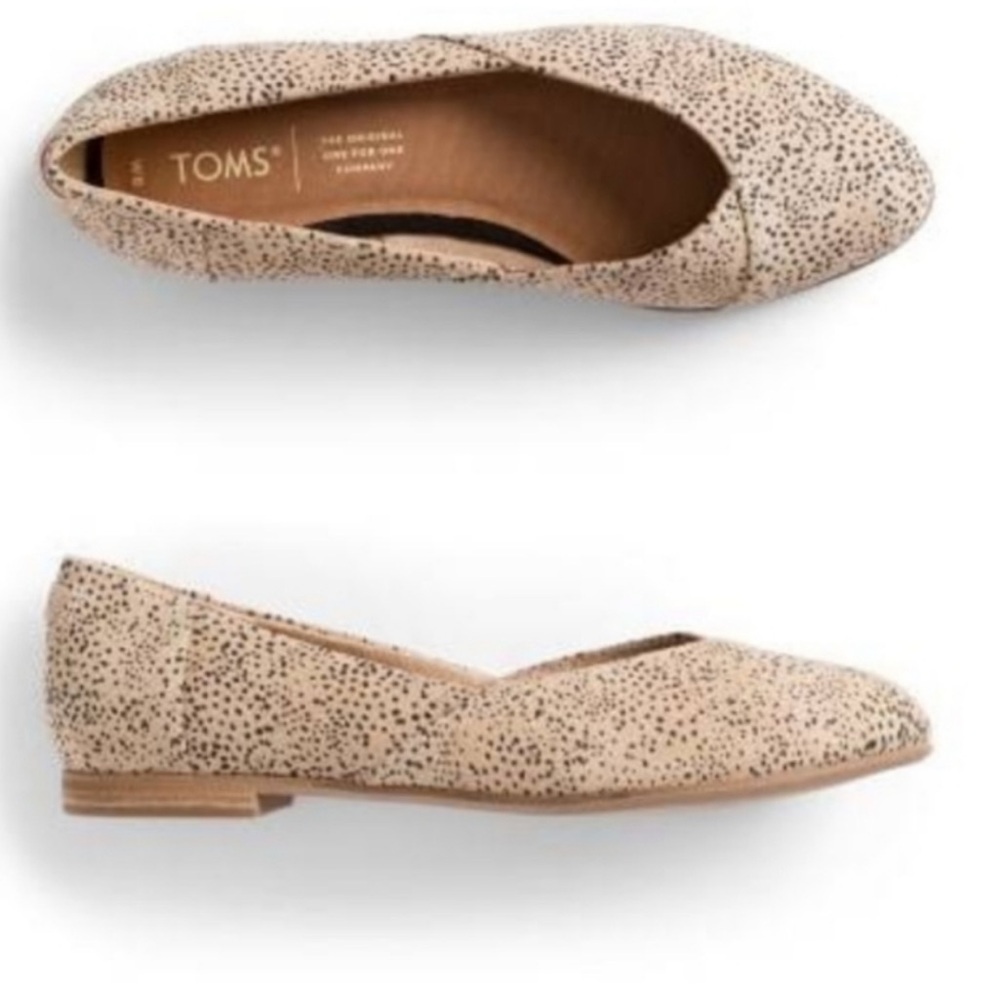 Toms Jutti Neat Flat leather tan lepord print size 8